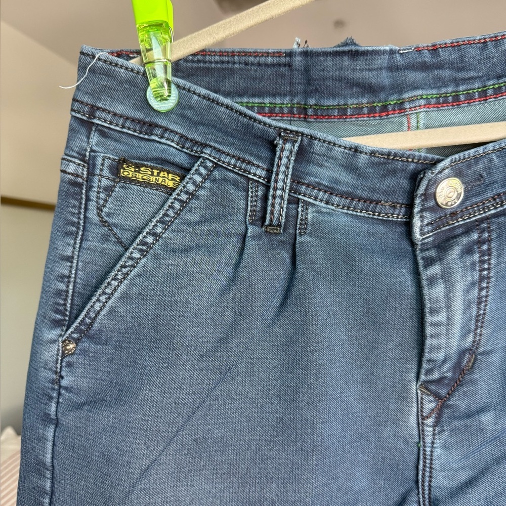 G-STAR RAW Men’s Skinny Jeans Dark Blue w/ Pleated Moto Detail Size 36 Denim Y2K - Picture 4 of 15
